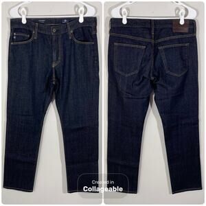 AG Adriano Goldschmied Everett Slim Straight Jeans Mens 32 X 30 Dark Wash Casual